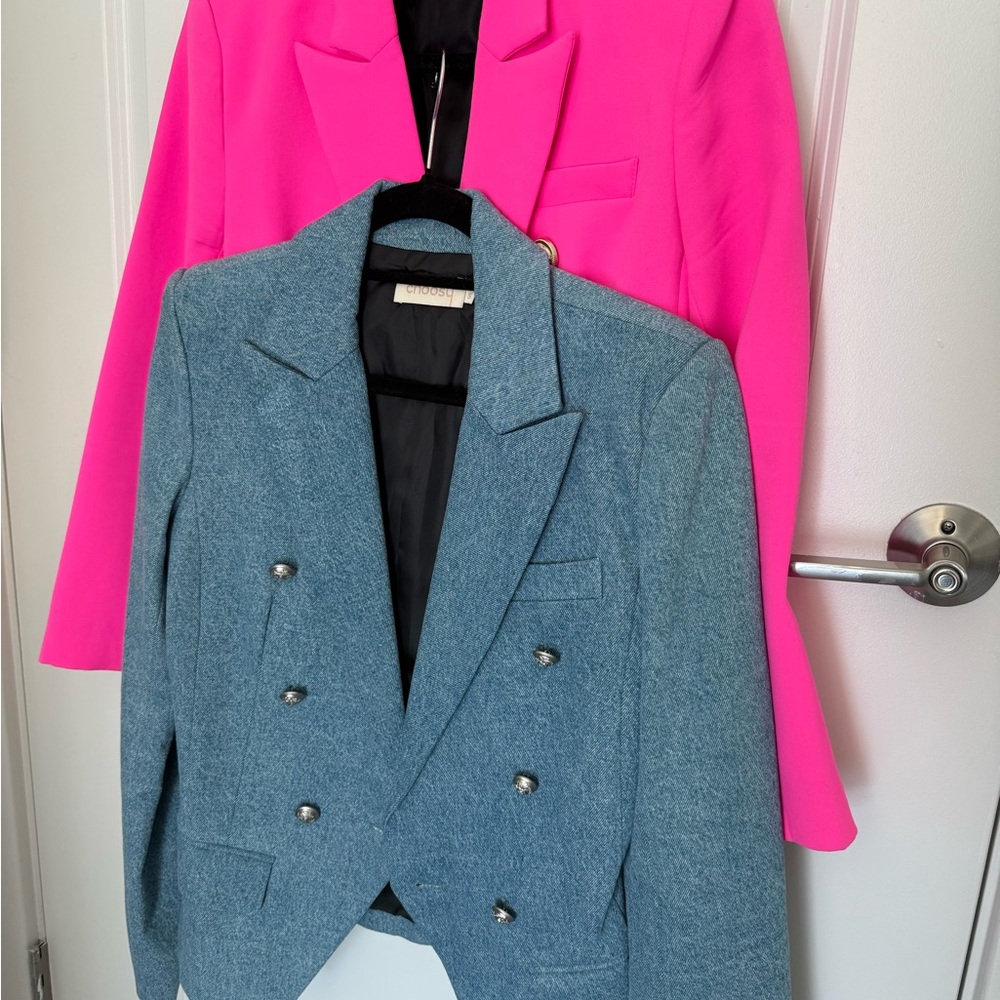 Like new! Stylish Pink and Blue Women's Blazers. Both fit like a size small. - Picture 8 of 8